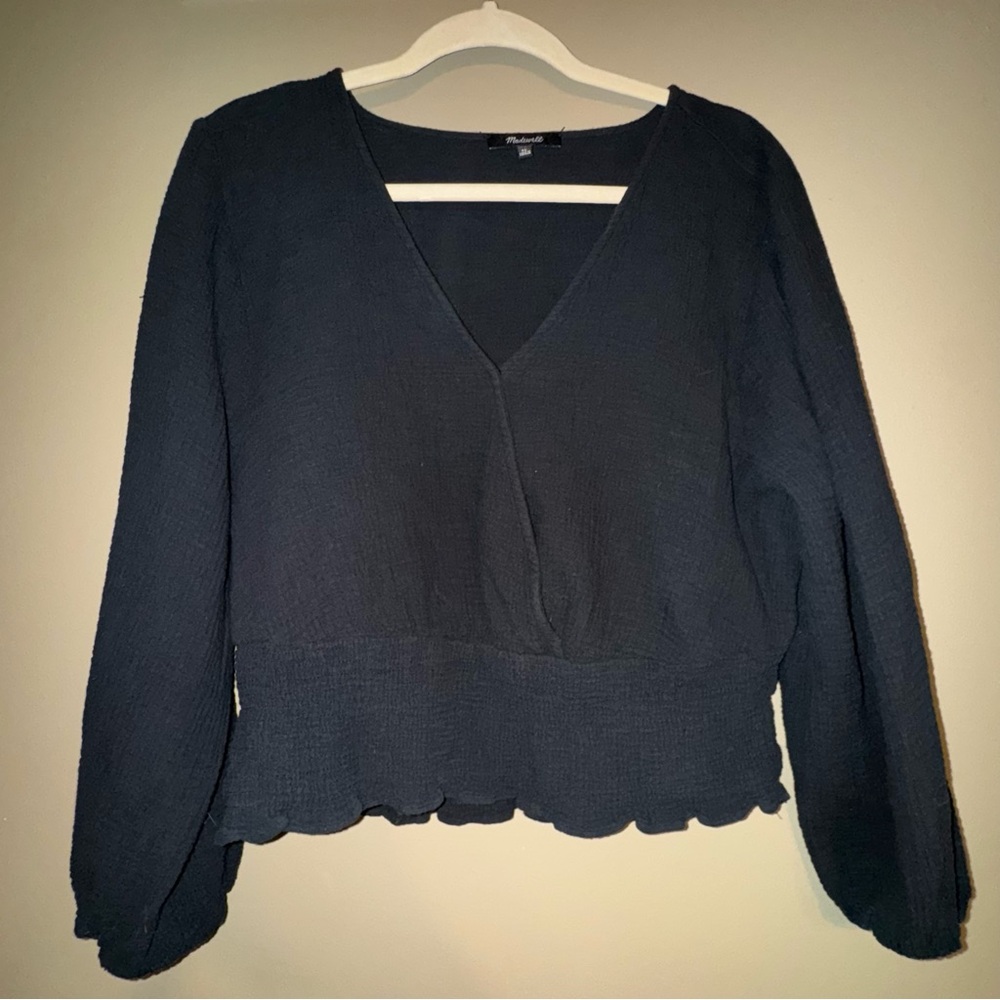 Madewell Black Long Sleeve blouse